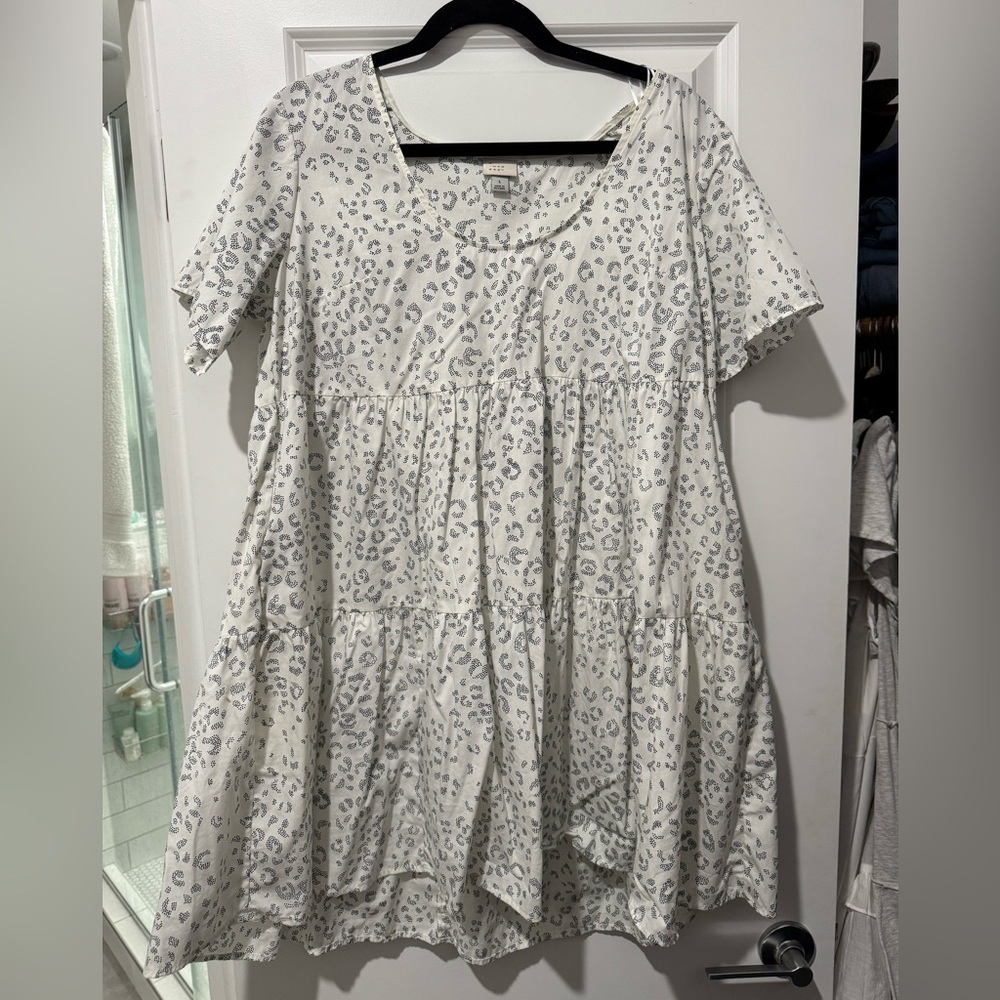 A New Day White and Black Patterned Dress